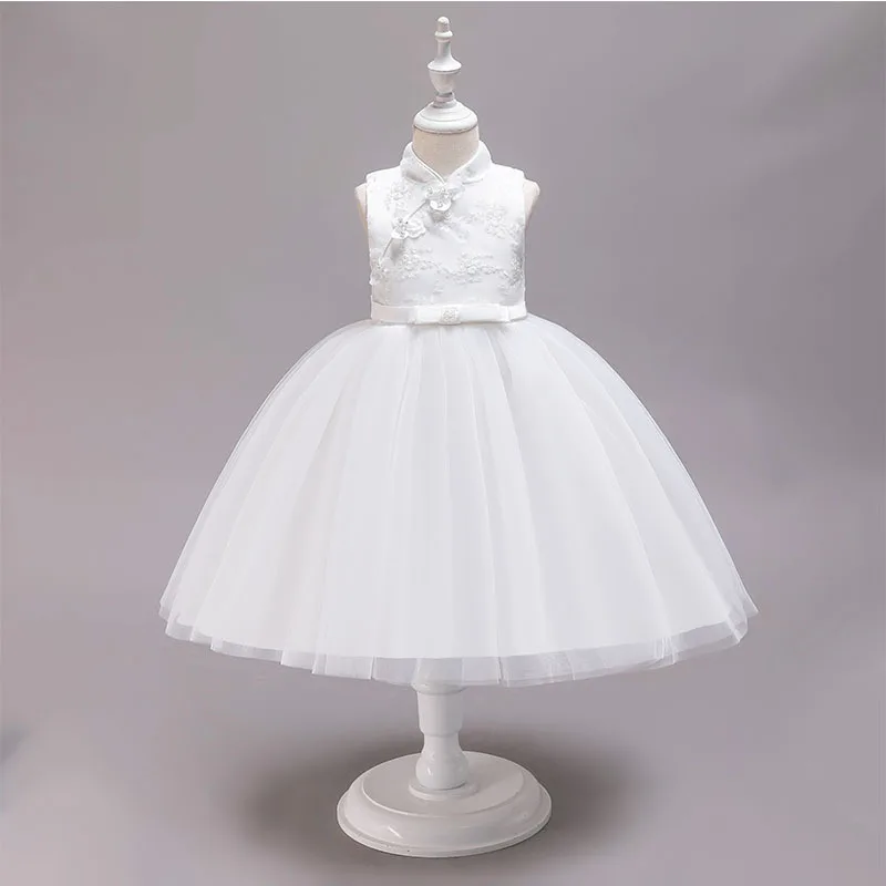 
Kids Baby Girls Mandarin Collar Sleeveless Fashion Chinese Vintage Tutu Dress 