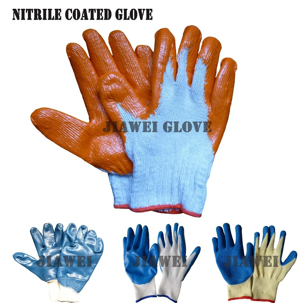 7Gauge Bleach White Construction Work Labor PVC Dotted Cotton Glove /Guantes De Algodon