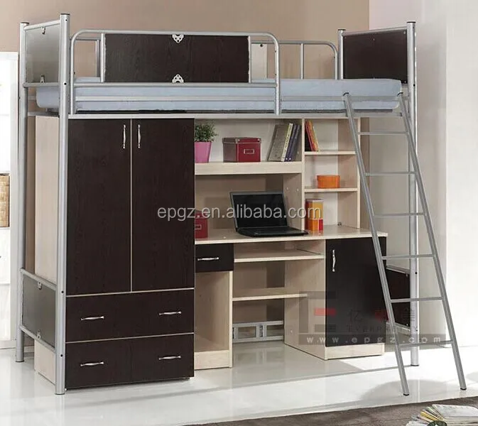 
Dormitory Furniture Student Bedroom Bunk Bed with Desk Set  (60658267078)