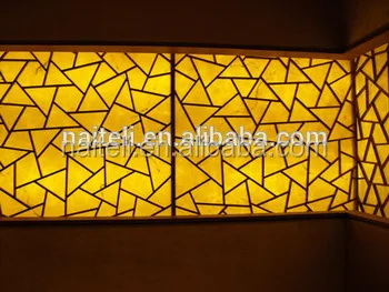 Translucent Backlit Golden color Faux Onyx Panel