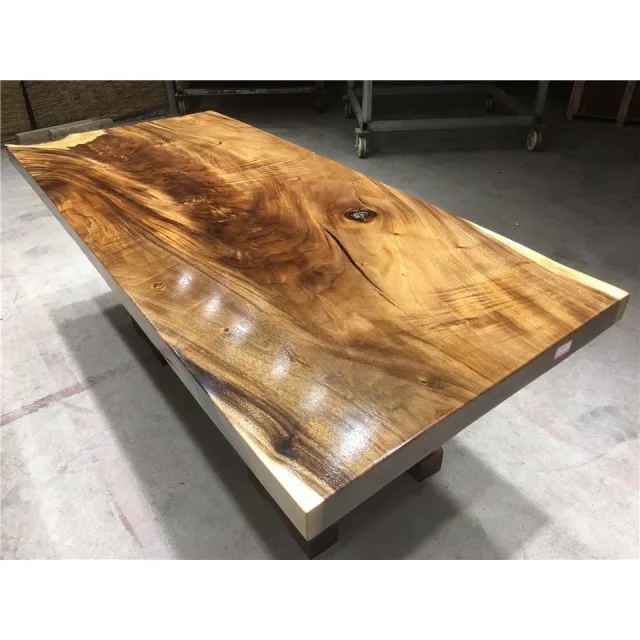 
Factory Price Long Whole Piece Tree Log Walnut Wood Slab Table Top For Dining Table Furniture 