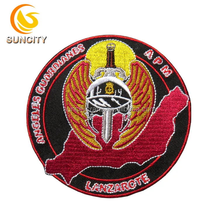 Free Sample No MOQ Custom Logo Patch Angeles Guardianes APM Lanzarcte Embroidery Patch With Iron On