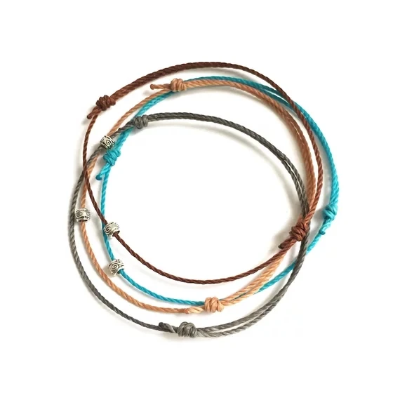 Fashion Mens For Him Boyfriend Bracelet Guy Wax Cord Bracelet Surf Style Surfer Bracelet