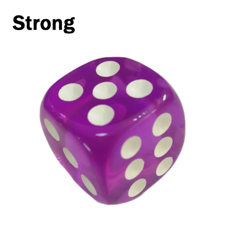 Plastic 16MM Rounded Corners Multi-Colors Transparent Dice