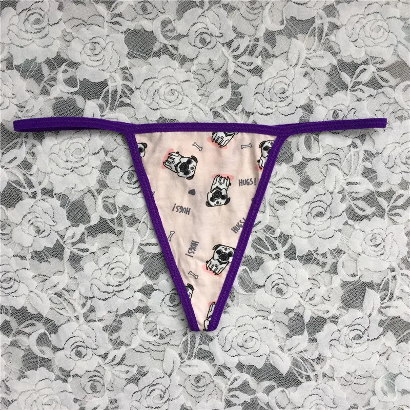 
(10 Pieces/Lot) In Stock Women Sexy Cute Cotton G-string Lady Soft Thong Mini T-back Panties Underwear Multicolored 