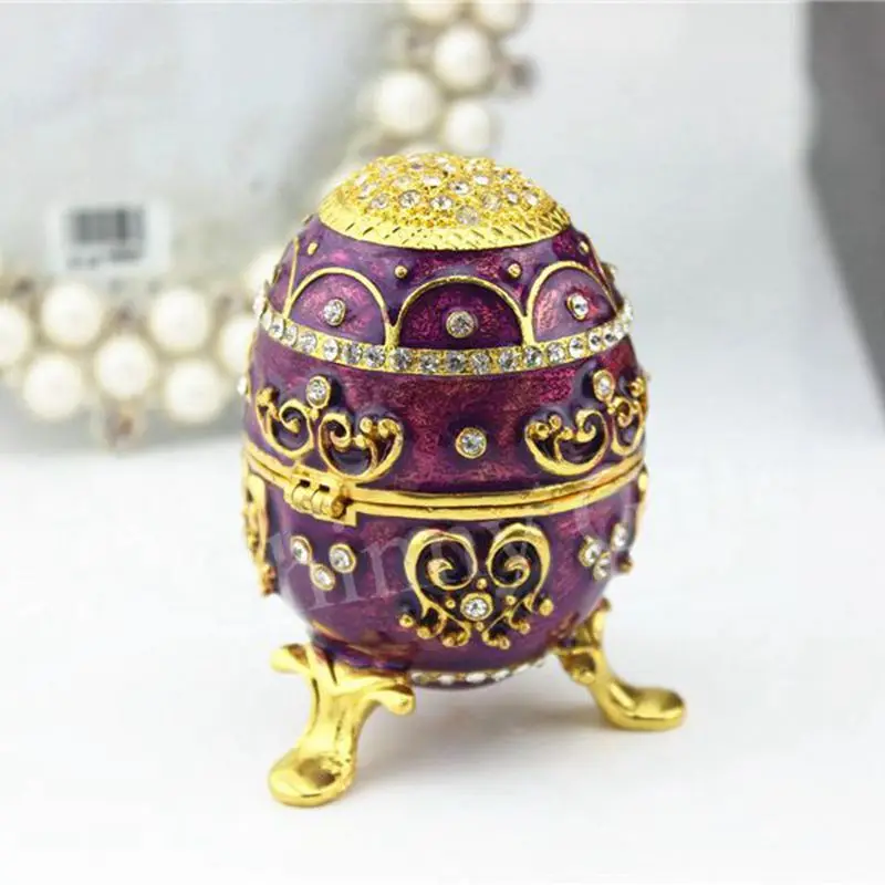 Easter Gift Metal Egg Trinket Box Ring Holder Pewter Boxes