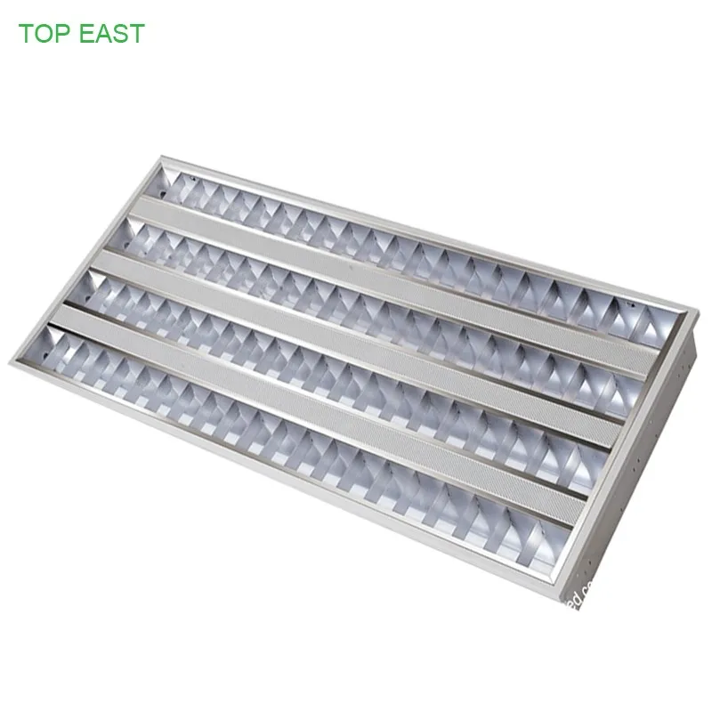 OEM factory China T5 led grille light 2x28w fluorescent lamp casing for office lighting fixture
