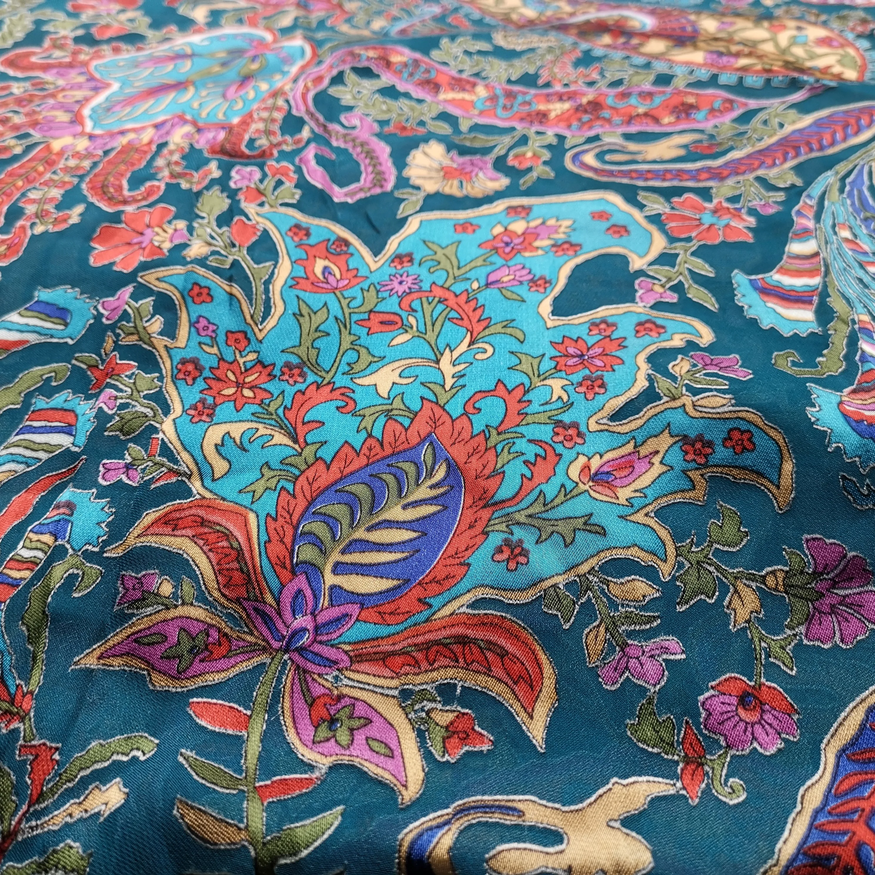 
Printed and Burn out Silk Visco chiffon satin fabric 
