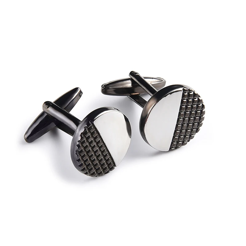 Высококачественные мужские черные металлические запонки, французские пуговицы для рубашек под заказ