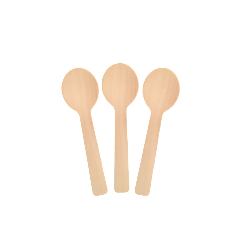 Compostable Wood Ice Cream Tasting Mini Wooden Spoon