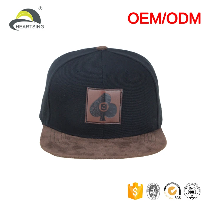 leather patch logo no minimum cheap hip-hop korean paypal custom suede brim snapback hats wholesale for men