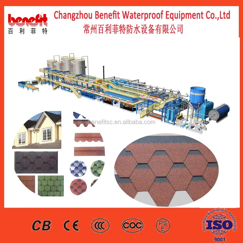 Building material automatic asphalt shingle production line china supplier,roof tile making machine