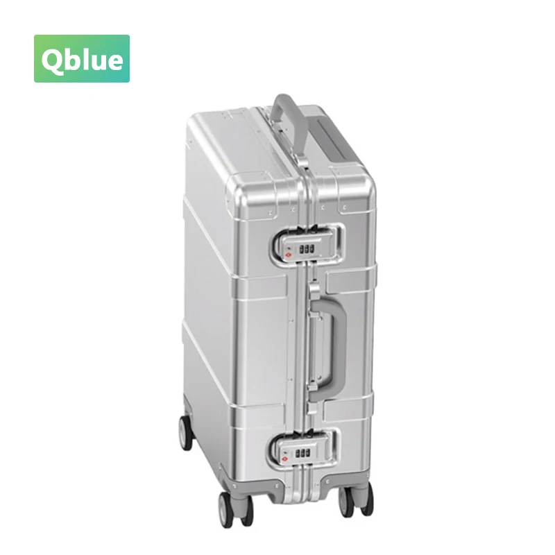  Xiaomi 90 точки металлический интеллигентая (ый) для багажа из алюминиевого сплава ручной клади свитер чемодан на колесиках высокой прочности сумка TSA разблокировать серебро 20 дюймов