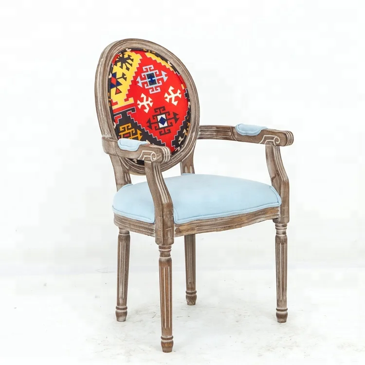 
Недорогое кресло из березового дерева с закругленной спинкой, антикварный дизайн, трость Vx, твердая репродукция, потрепанное французское кресло Loui 