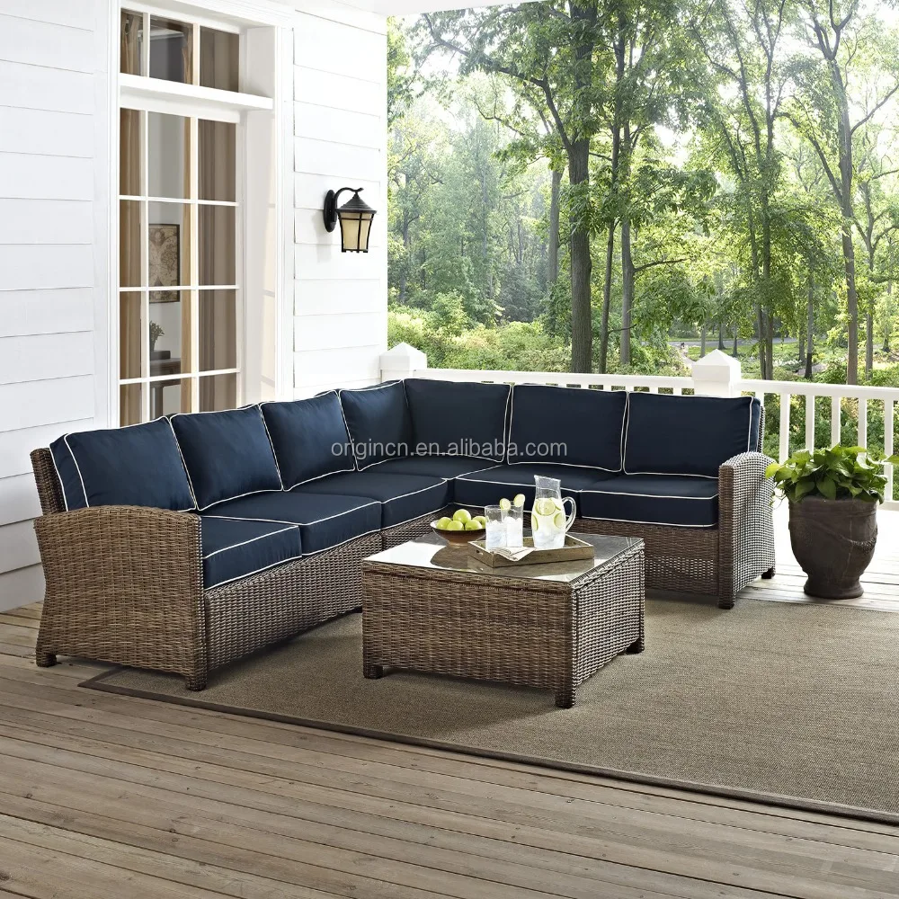 Modular Quality Sofa Patio Furniture Round Wicker Corner Chairs Sofas Set