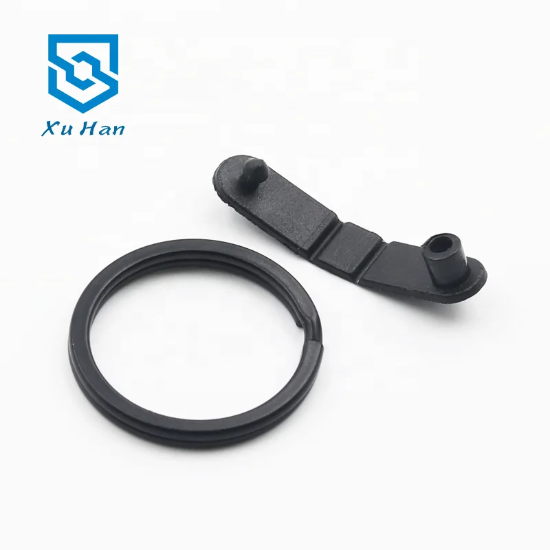 
Factory direct sale, with black plastic holder key ring, PVC clip button key ring 
