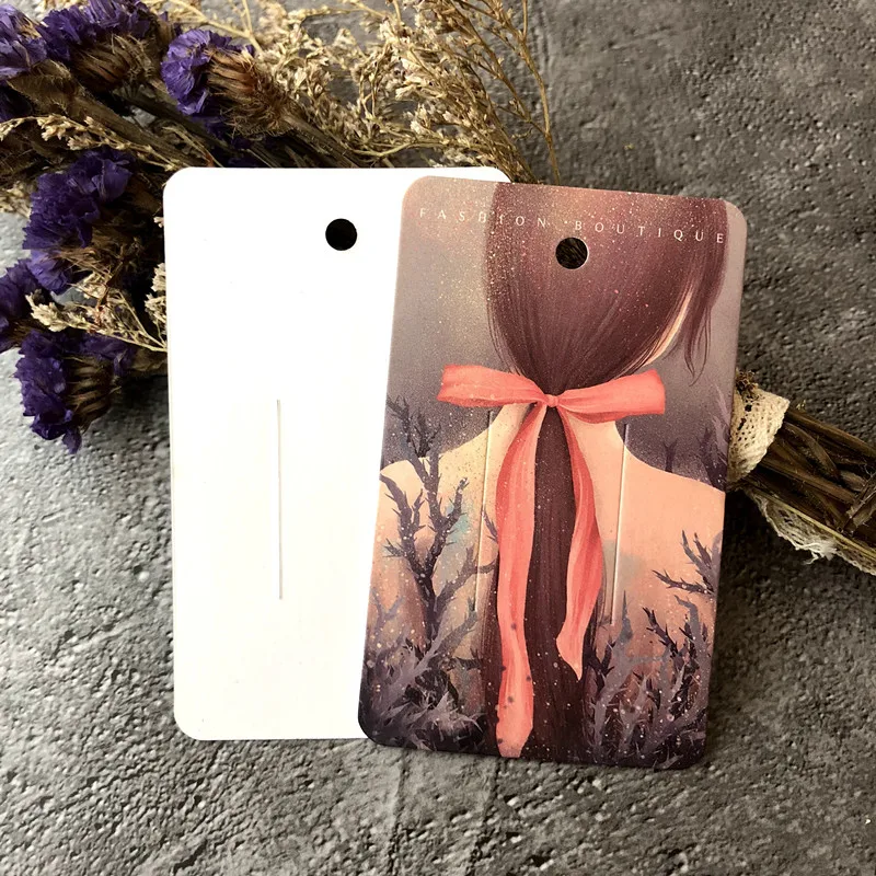Fashion Boutique Hair Clip Hair Claws Hairgrips Hanging Card Display With Full Printing
