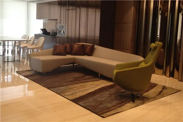 5 Star Hotel furniture Simple Style Living Room Wooden Sectional Sofa Set