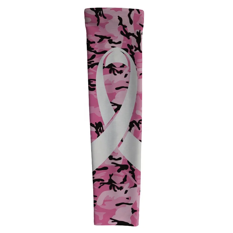 Pure Breast Cancer Awareness Custom Pink Camo Printed Arm Sleeves Wholesale
