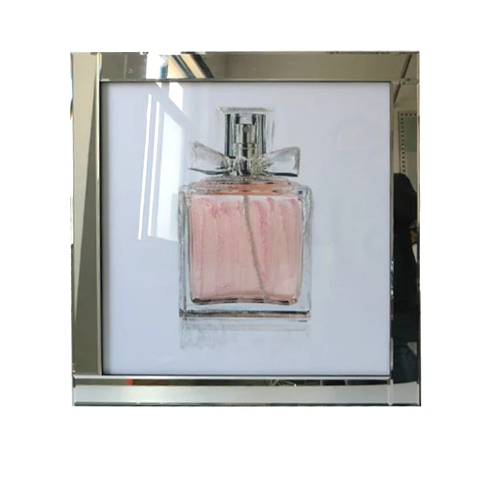 
mirror glitter perfume bottle picture frame wall art 