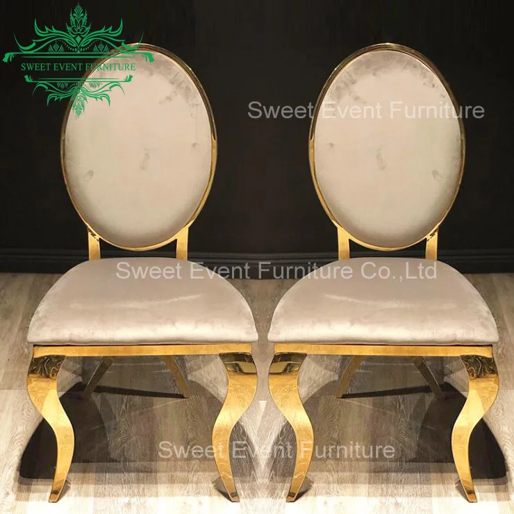 wholesale rose gold stainless steel frame wedding banquet chairs with leather cushion