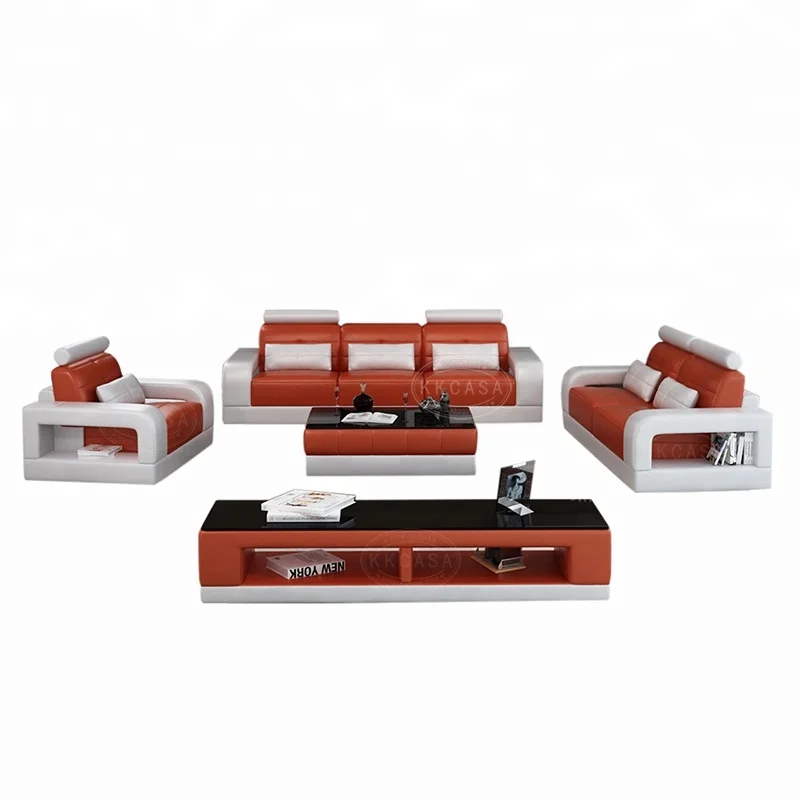 Modern Latest Living Room 123 shape sectional sofa Italian Leather Sofa Design Foshan  Furniture Market