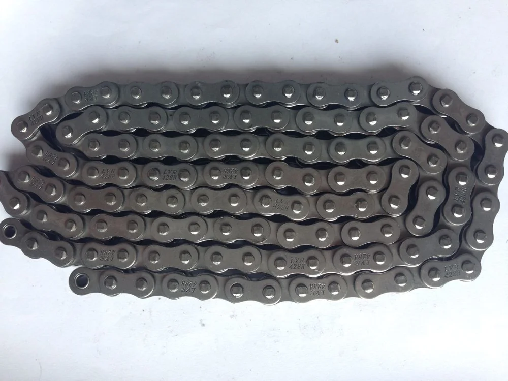 Peru motorcycle parts reinforced high tensile natural color 428H 150L motorcycle  chain