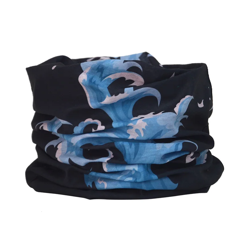 Neck Gaiter Sun Headwear Custom Logo Tubular Bandana Bule Color Tube Sports Multifunction Skull Headwear Bandana