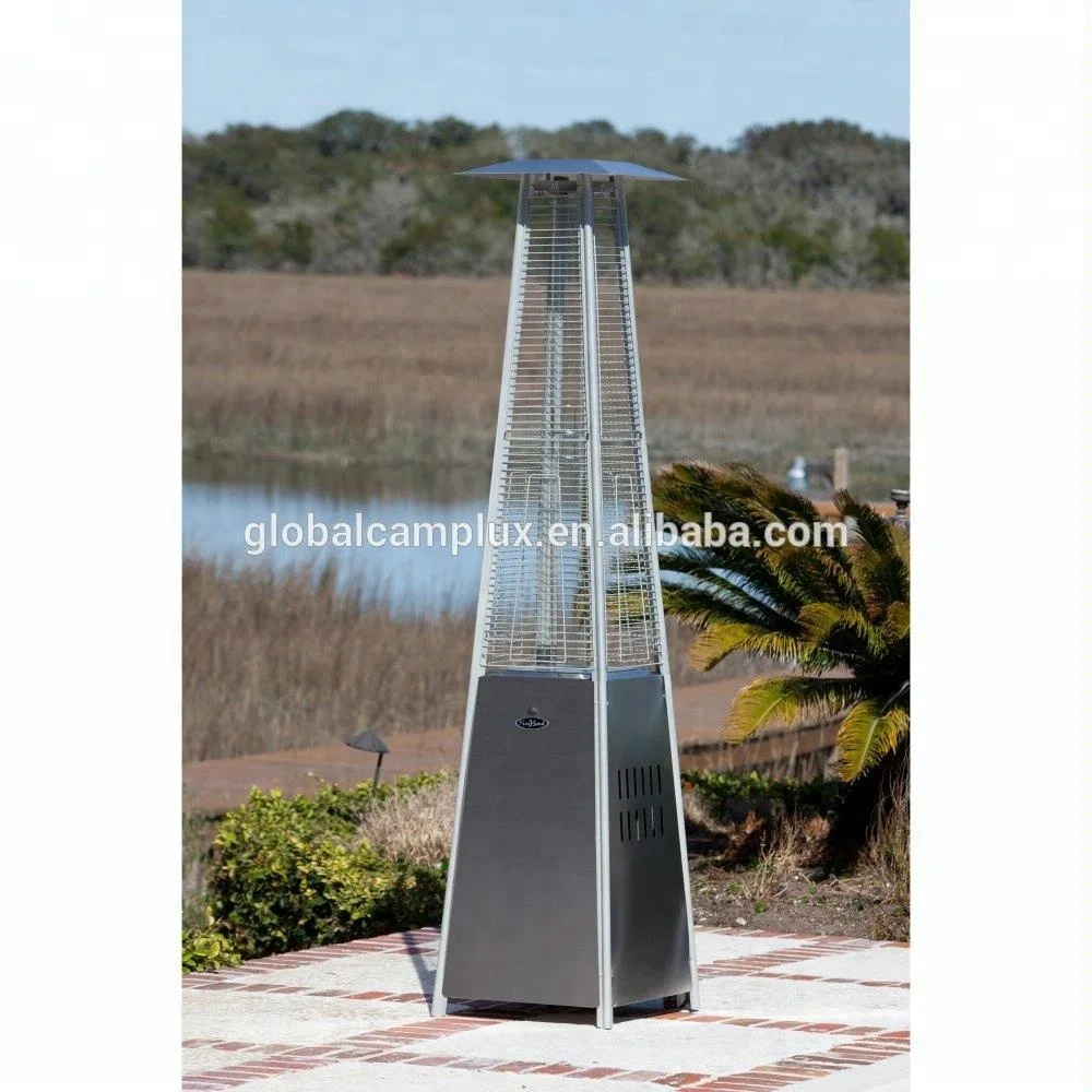 Stand glass tube square Pyramid flame Gas Patio heater