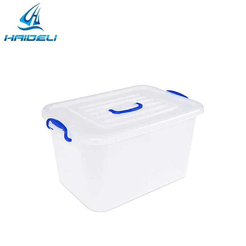 Stackable Front Open Plastic Storage Box with Lid for Closet Storage