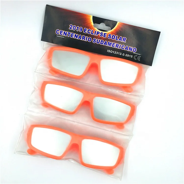 NASA APPROVED Adult Size CE and ISO Certified Plastic Safe Solar Eclipse Viewing Glasses(3 Pack)