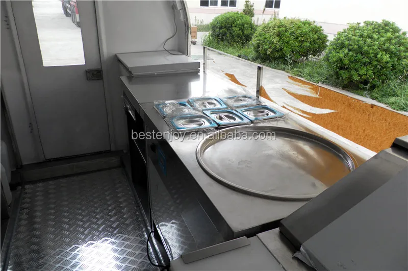 
Hot sale ice cream cold plate / mobile food cart with frozen yogurt machine 