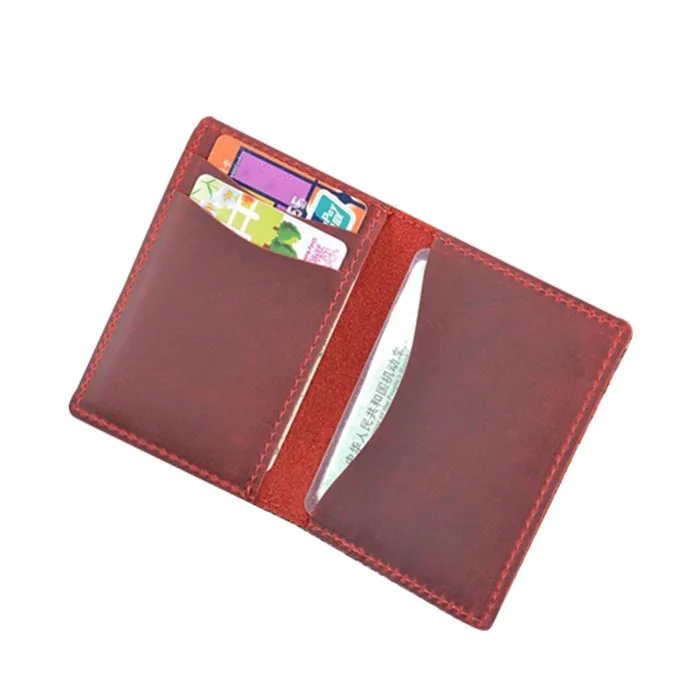 High Quality Original Leather Simple Design ATM Credit Slim Business Card Holder