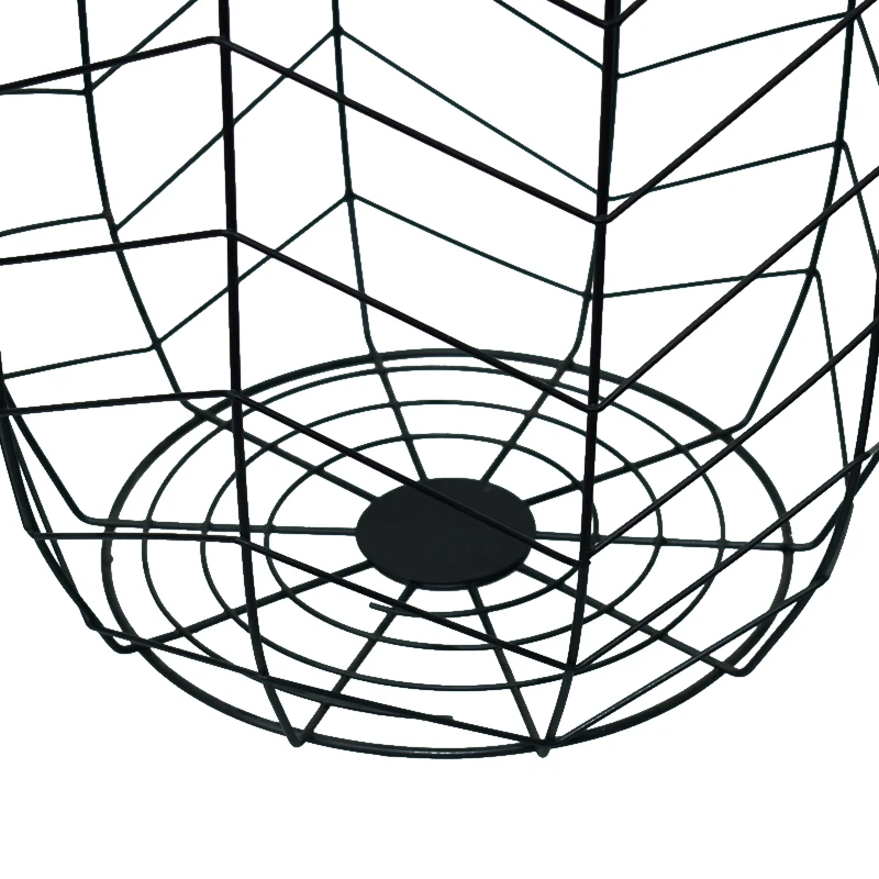 
decorative black color metal wire mesh laundry basket with handle 