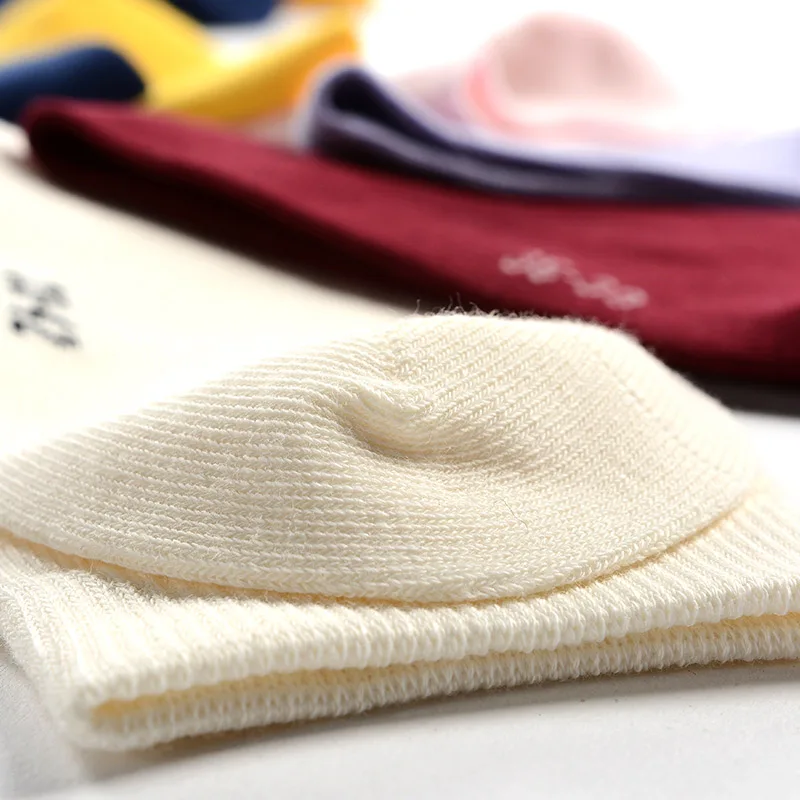 MEIKAN Colorful Uniform Elite Thin Cotton Plain White Gray Black Cotton Ribbed Business Crew Socks Mens Socks