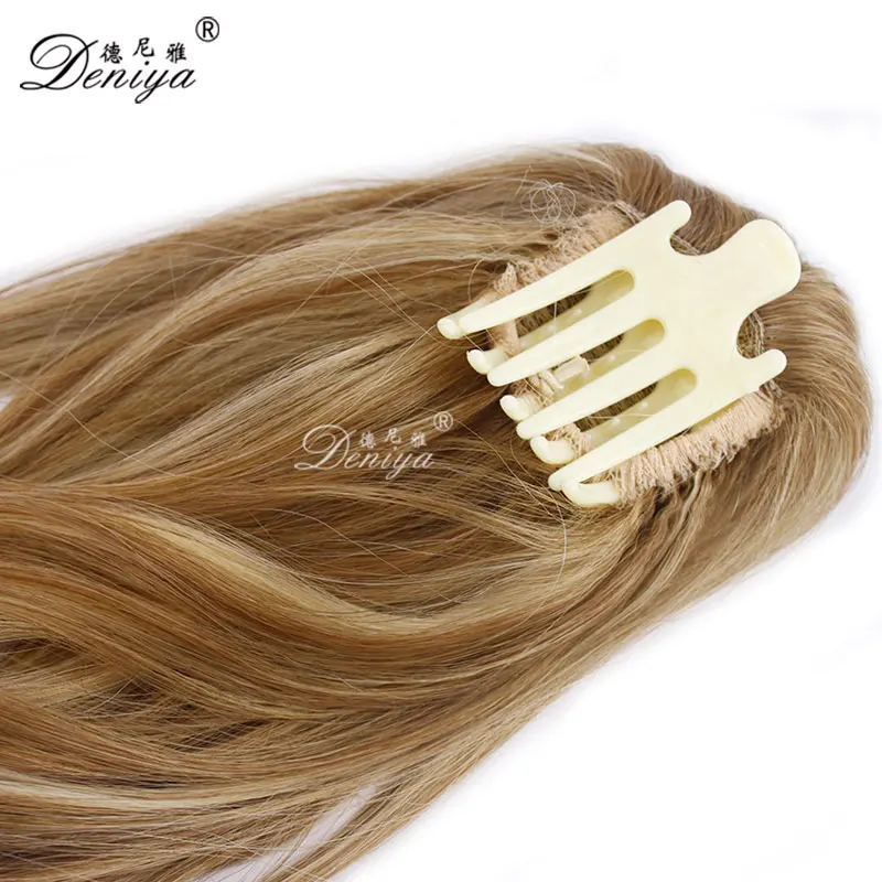 
High quality extremely light curly European style synthetic jaw claw ponytail apply hair extension 