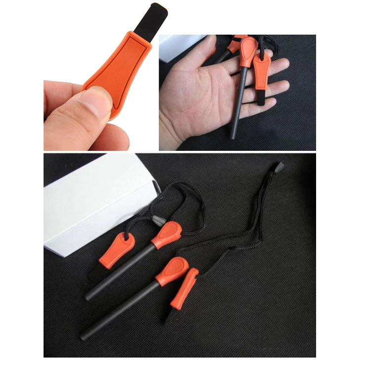 Orange handle FerroceriumFerro Rod Flint Rod Firelighter Survival Fire Starter