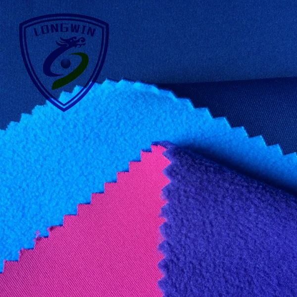 50D melange polyester interlock bond polar fleece thick fabric for winter clothes