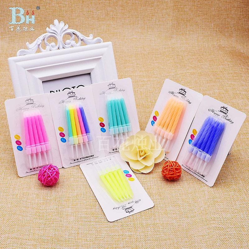 Wholesale  Manufacturer Unique Colorful Spiral Birthday Candle Cake Happy NEW    candle for Party