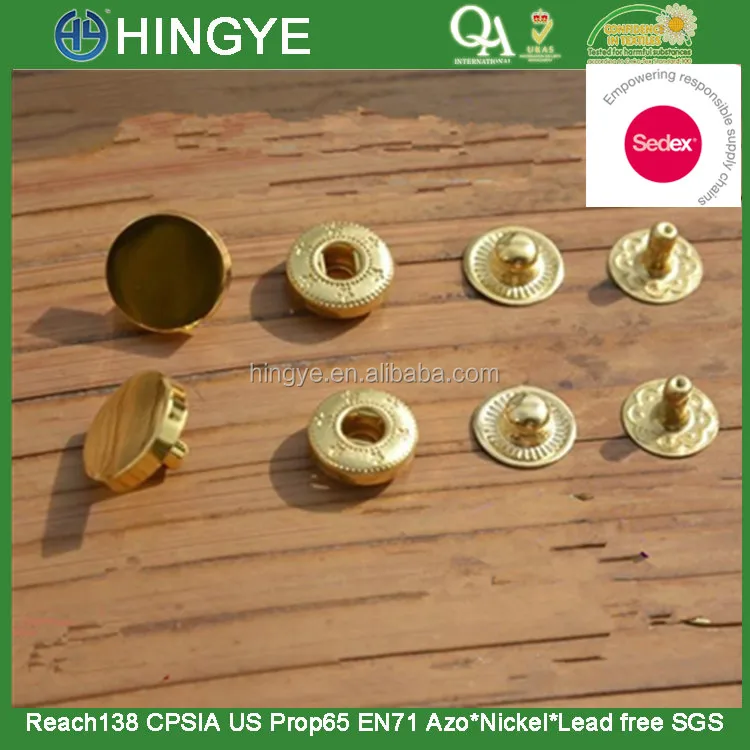 
Sedex Audited Factory 2 Pillar Flat Cap Metal Popper Press Snap Studs Button 