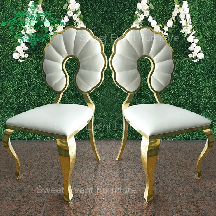 Банкетный стул из нержавеющей стали с подушками для свадебного торжества