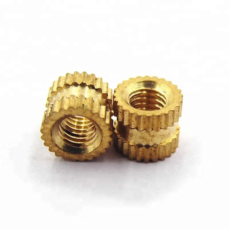 High quality round head brass knurled insert nut