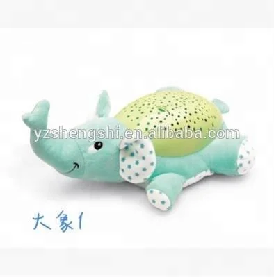 Plush Animal Elephant LED Touch Night Sleeping Light With Lullaby Music Baby Sleep Sound Machine Toy With Reflect star light