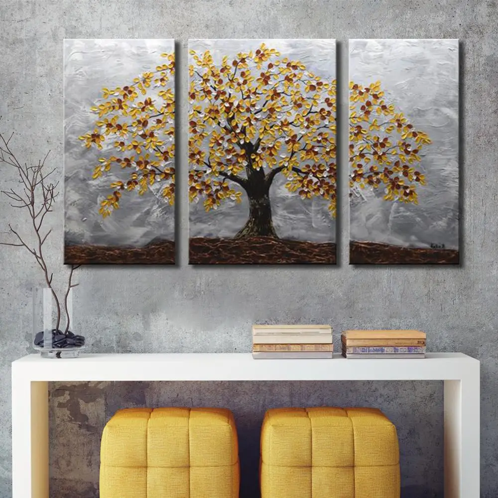 
Heavy Texture Handmade Landscape Flower Tree Abstract Modern Art Painting on Canvas 