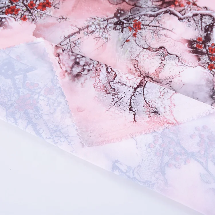 
China wholesale chinese style super soft digital printed 95 polyester 5 spandex fabric for dress 