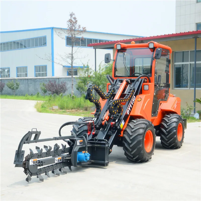 Taian wheel loader hydrostatic wheel loader DY1150, garden loader with hedge trimmer with trencher