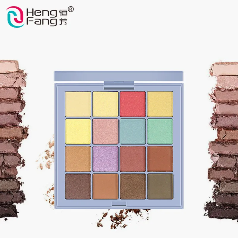 Wholesale Private Label Rich 16 Colors Cosmetic  Waterproof Custom Makeup Glitter Eyeshadow Palette