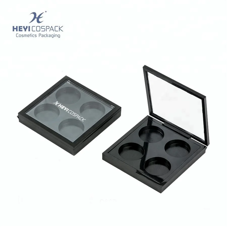 Custom 4 colors durable cosmetic empty eye shadow case container eyeshadow palette packaging with magnet