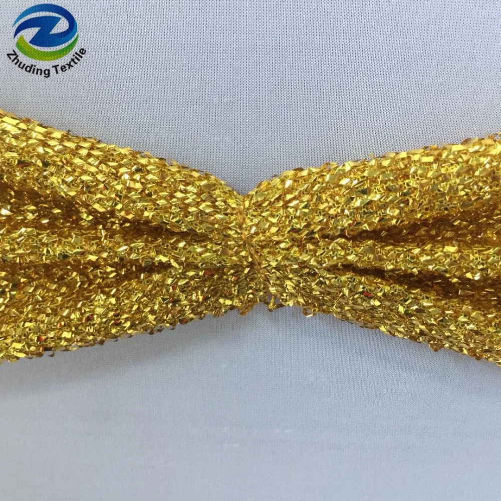 
New design glittering wedding decoration gold sequin chair sashes 