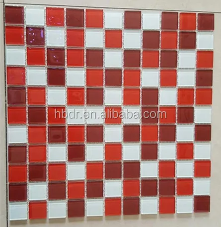 all kind of colored pink glass mosaic tiles